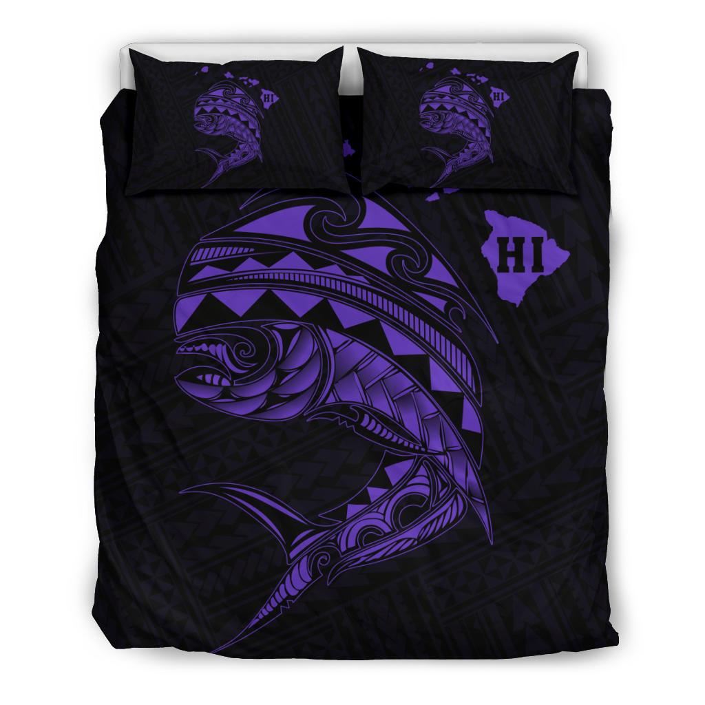 Hawaii Polynesian Mahi - Mahi Common Dolphinfish Bedding Set - Purple Purple - Polynesian Pride