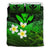 Kanaka Maoli (Hawaiian) Bedding Set, Polynesian Plumeria Banana Leaves Green Green - Polynesian Pride