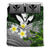 Kanaka Maoli (Hawaiian) Bedding Set, Polynesian Plumeria Banana Leaves Gray Gray - Polynesian Pride