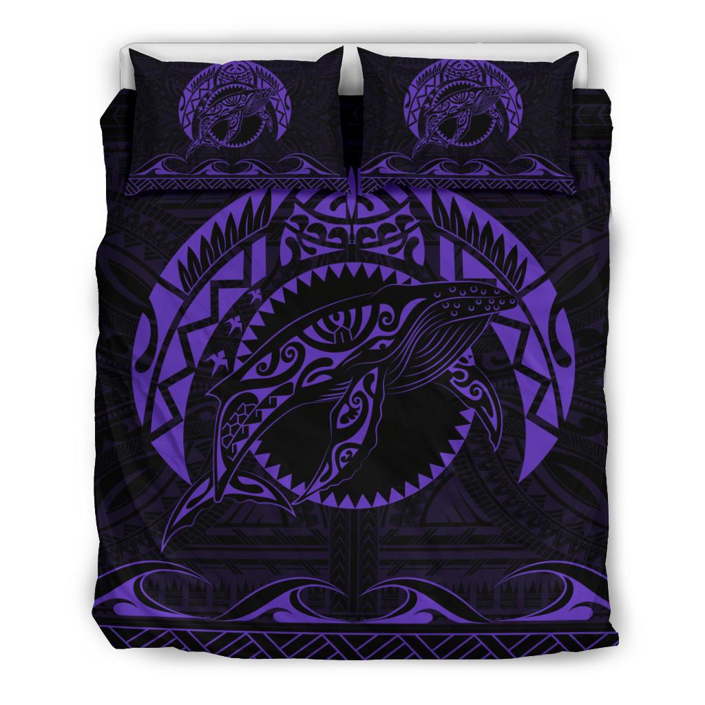 Hawaiian Polynesian Whale Bedding Set Purple Purple - Polynesian Pride