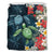 Kanaka Maoli (Hawaiian) Bedding Set - Sea Turtle Tropical Hibiscus And Plumeria Blue - Polynesian Pride