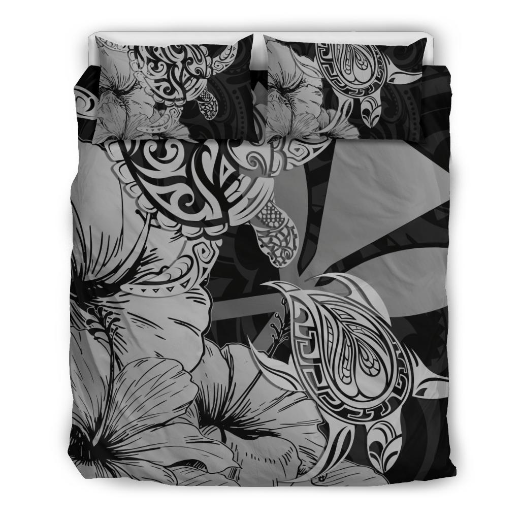 Hawaii Turtle Bedding Set Polynesian Hibiscus Art Ver 2.0 Gray AH Gray - Polynesian Pride