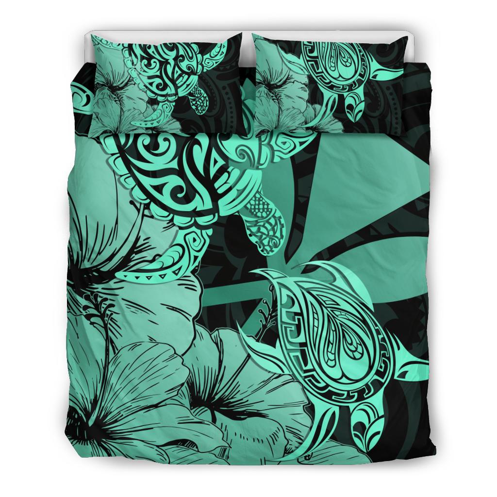 Hawaii Turtle Bedding Set Polynesian Hibiscus Art Ver 2.0 Turquoise AH Turquoise - Polynesian Pride