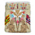 Hawaii Map Kanaka Two Men Holding Flag Bedding Set - AH - Beige Ver2 Beige - Polynesian Pride