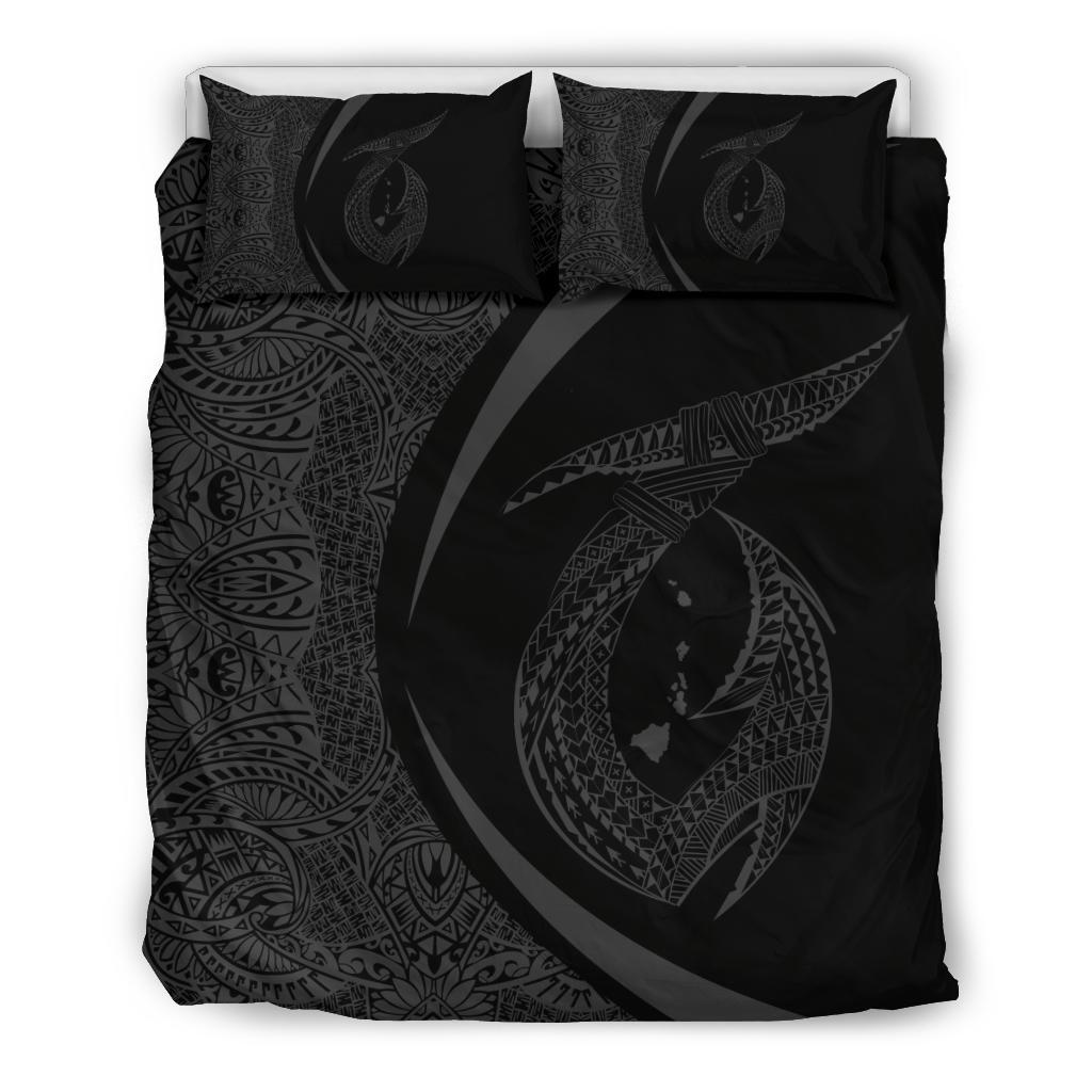 Hawaii Fish Hook Polynesian Bedding Set - Circle Style Gray Gray - Polynesian Pride