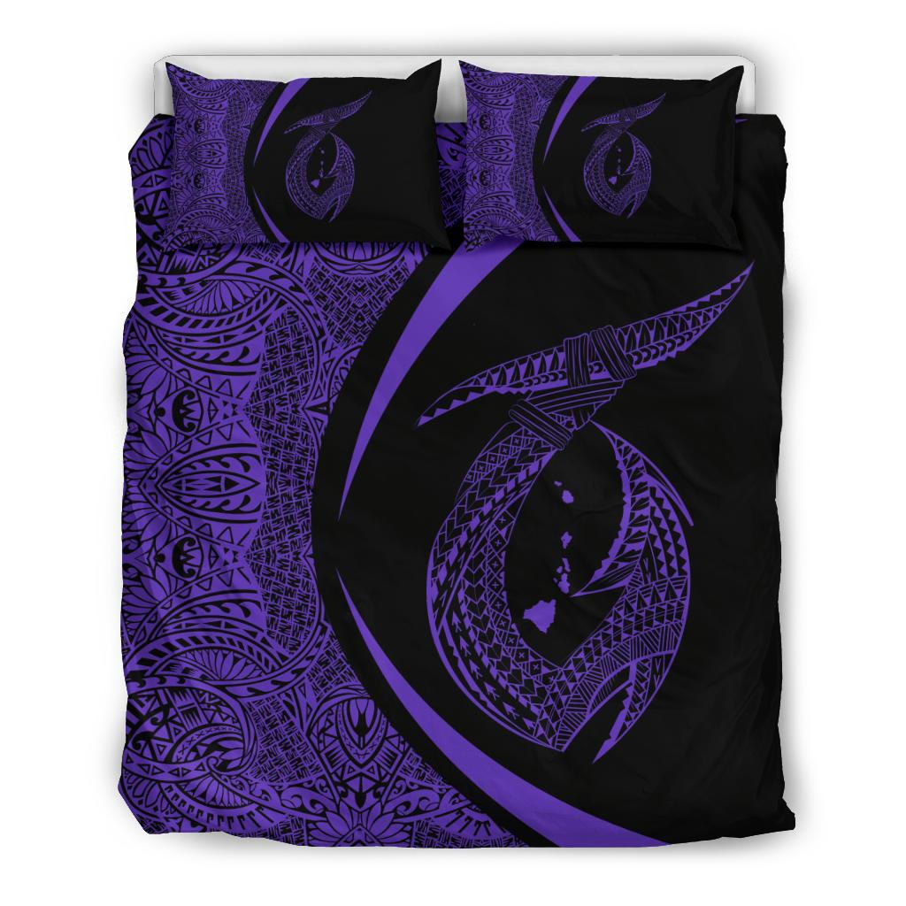 Hawaii Fish Hook Polynesian Bedding Set - Circle Style Purple Purple - Polynesian Pride