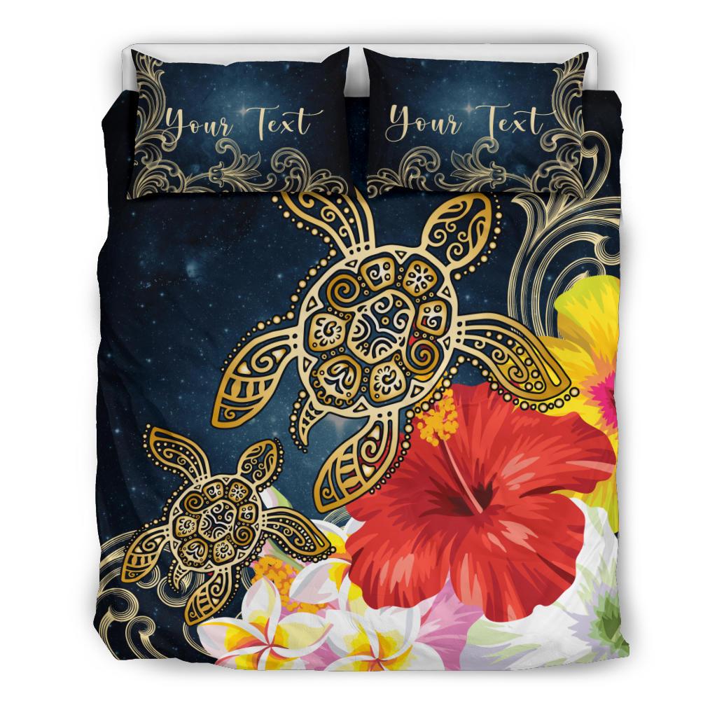 Personalized - Hawaii Honu Hibiscus Galaxy Bedding Set Galaxy - Polynesian Pride