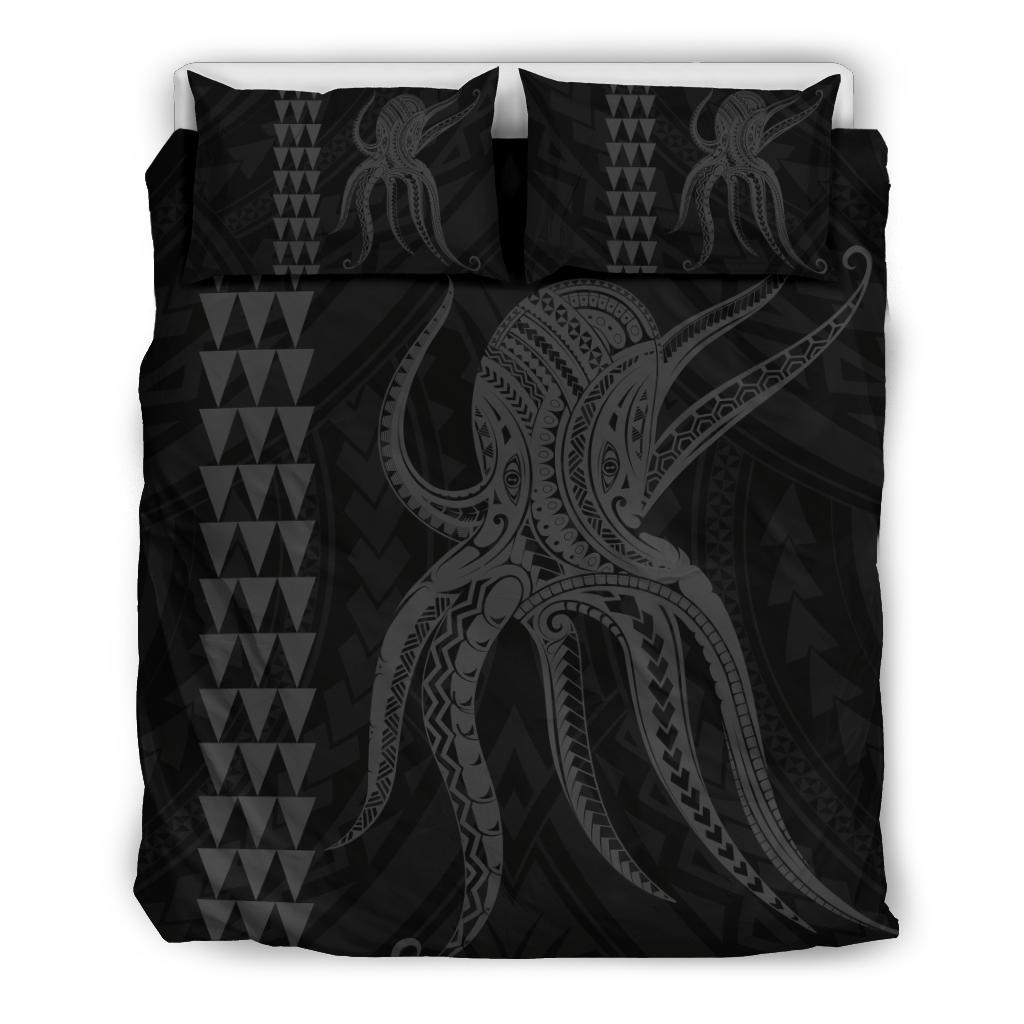 Hawaii Octopus KaKau Polynesian Bedding Set - Gray Gray - Polynesian Pride