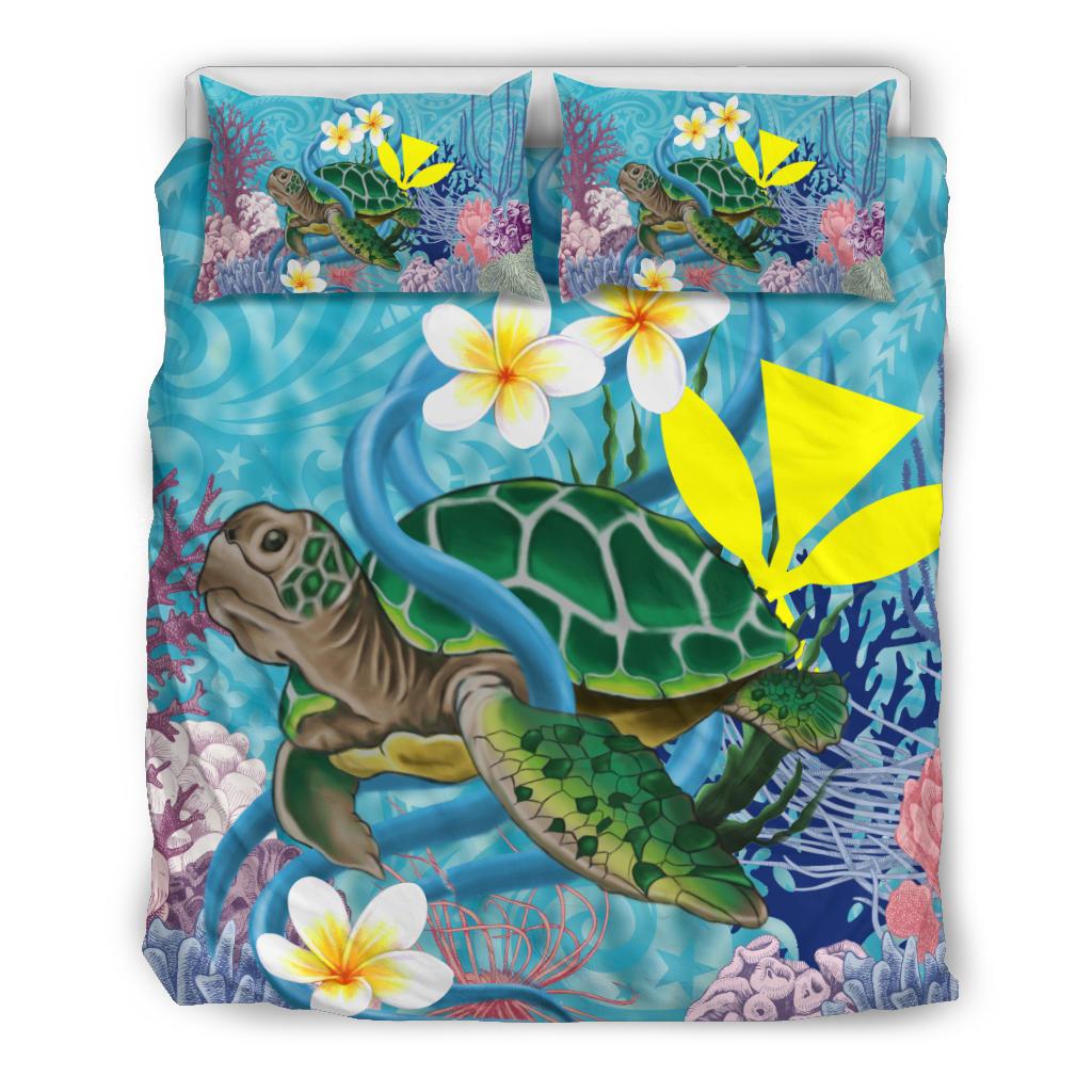 Hawaii Bedding Set - Hawaii Turtle Sea Coral Polynesian Bedding Set Blue - Polynesian Pride