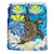 Hawaii Sea Turtle Plumeria Coconut Tree Bedding Set Blue - Polynesian Pride