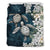 Kanaka Maoli (Hawaiian) Bedding Set - Sea Turtle Tropical Hibiscus And Plumeria White White - Polynesian Pride