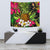 Hawaii Tropical Flowers Pineapple Tapestry Wall Tapestry Small 60" x 51" Black - Polynesian Pride