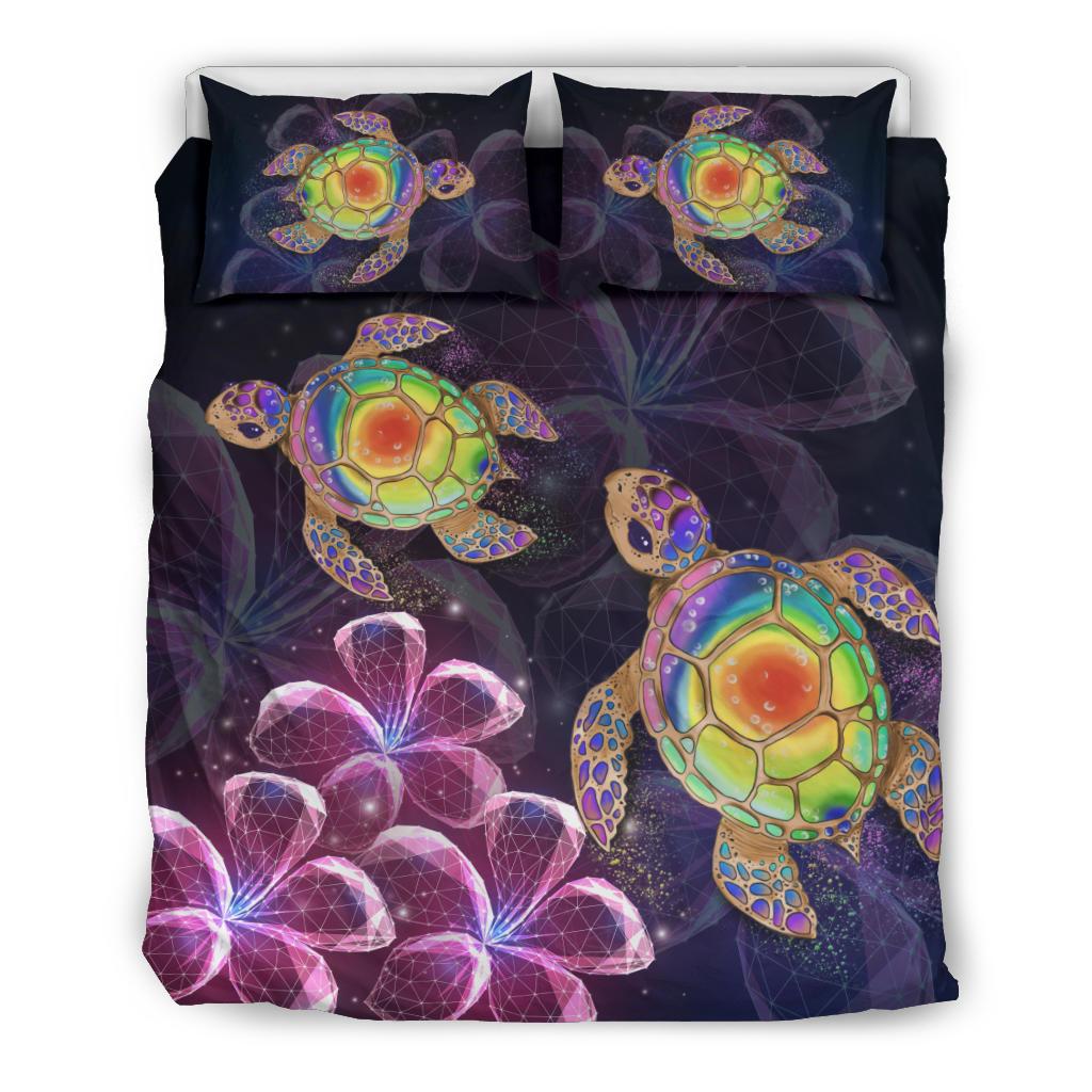 Hawaii Bedding Set - Hawaii Galaxy Turtle Hibiscus Bedding Set Galaxy - Polynesian Pride