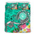 American Samoa Polynesian Bedding Set - Turtle Plumeria (Turquoise) - Polynesian Pride