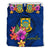 Polynesian Bedding Set - Tuvalu Duvet Cover Set Floral With Seal Blue - Polynesian Pride