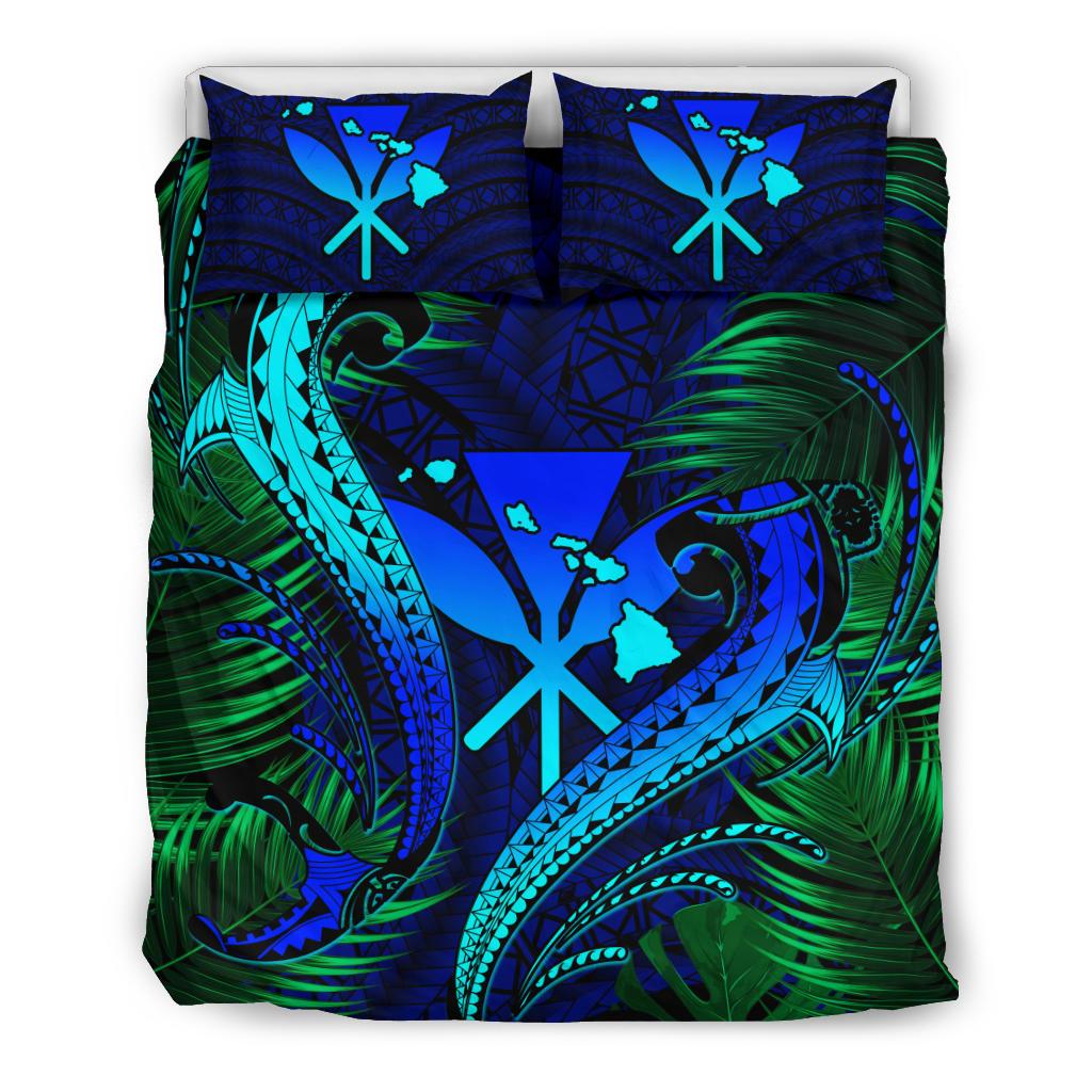 Hawaii Shark Polynesian Tropical Bedding Set - Blue Blue - Polynesian Pride