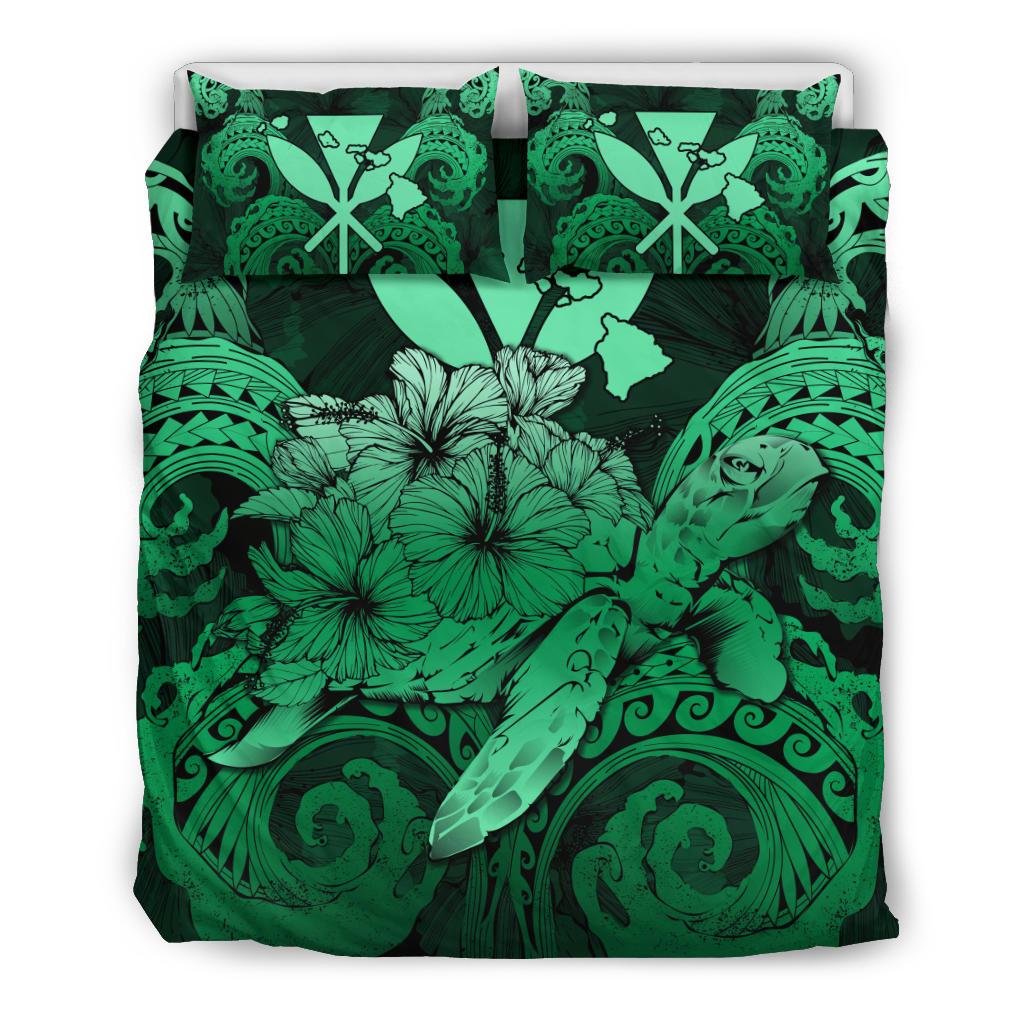 Hawaii Turtle Wave Polynesian Bedding Set - Hey Style Green Pastel Green - Polynesian Pride