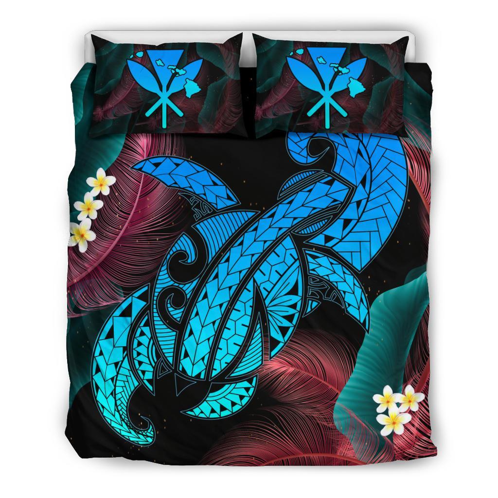 Hawaii Turtle Polynesian Tropical Bedding Set - Ghia Style Turquoise Art - Polynesian Pride