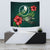 Yap Micronesia Tapestry - Green Turtle Hibiscus One Style Small 60" x 51" Green - Polynesian Pride