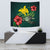 Papua New Guinea Polynesian Tapestry - Green Turtle Hibiscus One Style Small 60" x 51" Green - Polynesian Pride