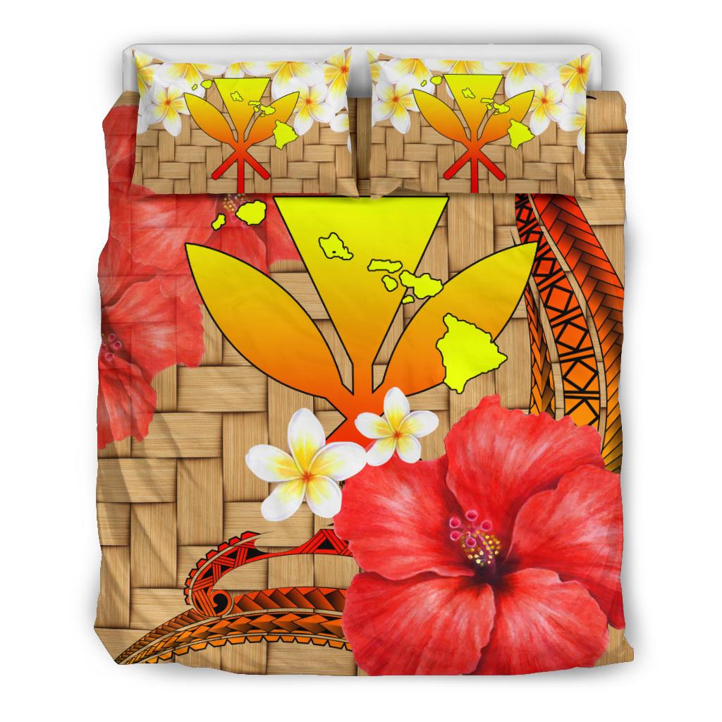 Hawaii Bedding Set - Hawaii Lauhala Kanaka Polynesian Bedding Set Yellow - Polynesian Pride