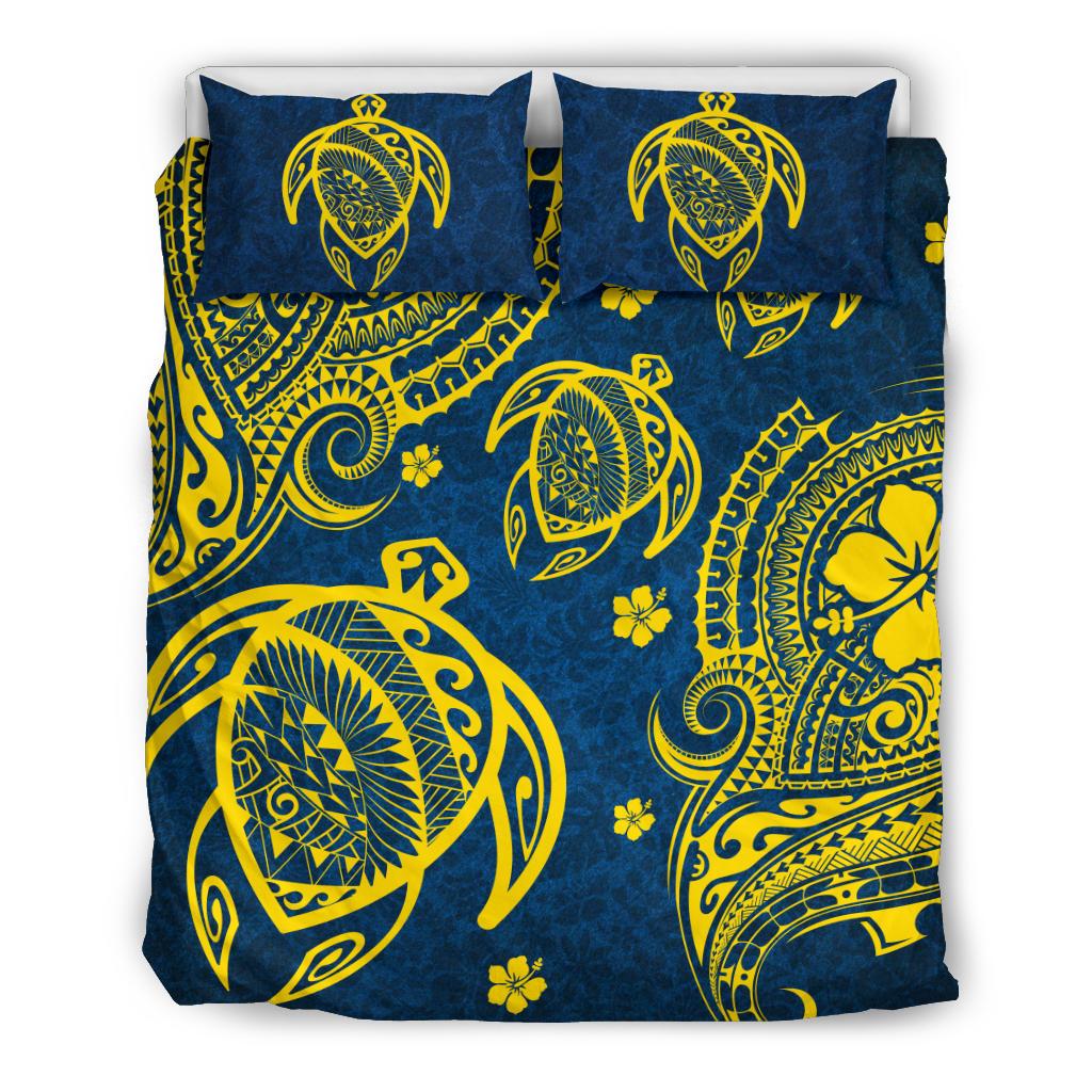 Hawaii Bedding Set - Hawaii Turtle Polynesian Bedding Set - Kala Style Blue - Polynesian Pride