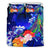 Tahiti Custom Personalised Bedding Set - Humpback Whale with Tropical Flowers (Blue) - Polynesian Pride