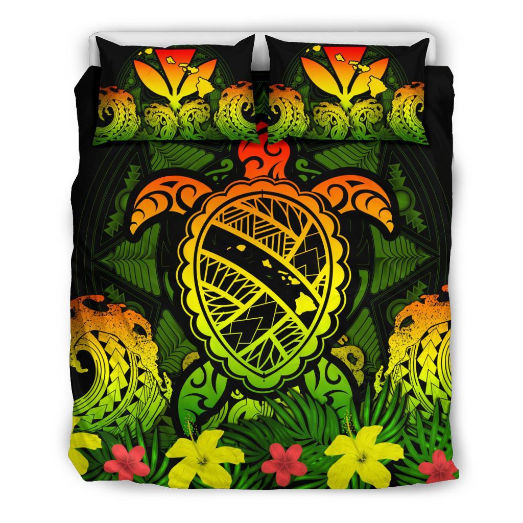 Hawaii Bedding Set - Hawaii Turtle Polynesian Reggae Bedding Set - Kuly Style Reggae - Polynesian Pride