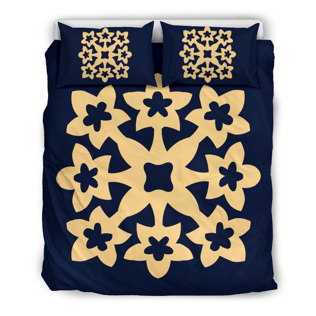 Hawaiian Bedding Set Royal Pattern - Indigo - A1 Style Indigo - Polynesian Pride