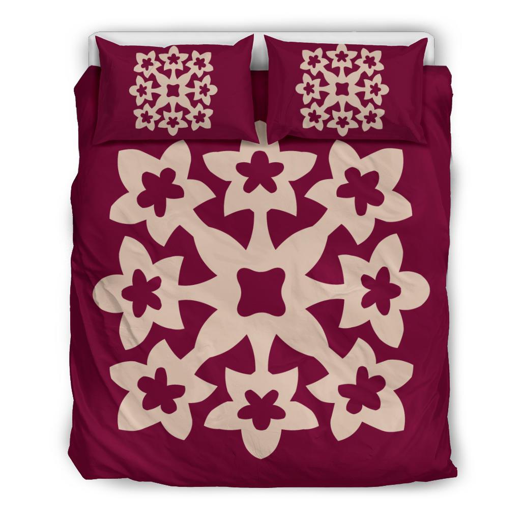 Hawaiian Bedding Set Royal Pattern - Pink - A1 Style Pink - Polynesian Pride