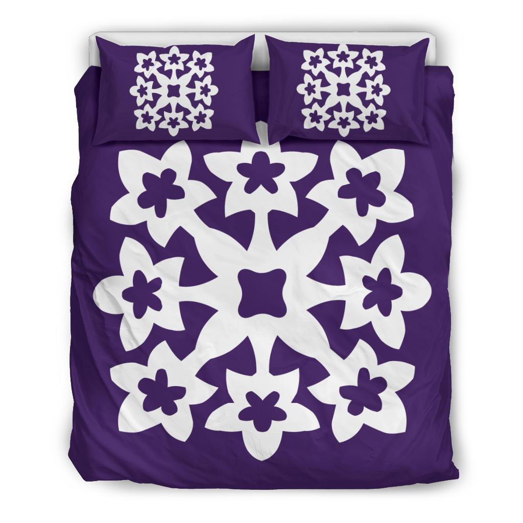 Hawaiian Bedding Set Royal Pattern - Purple - A1 Style Purple - Polynesian Pride