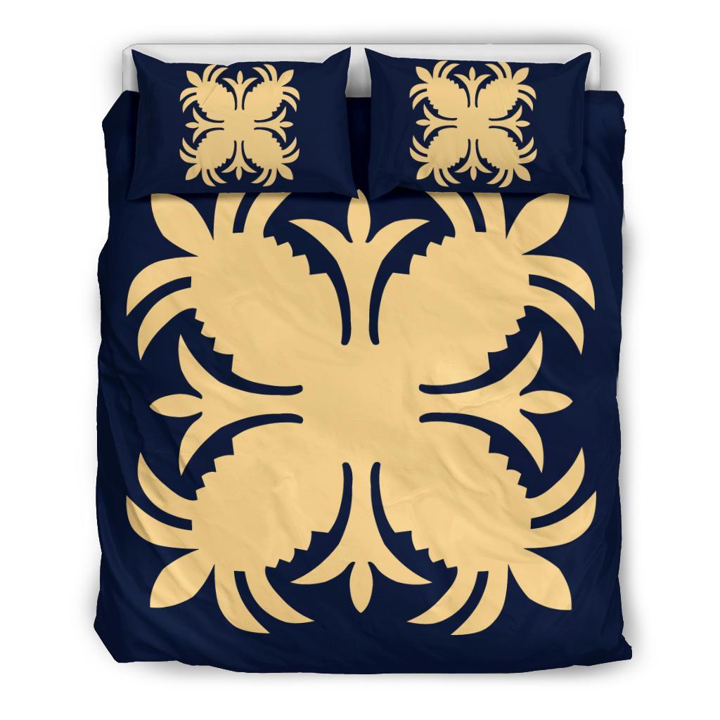 Hawaiian Bedding Set Royal Pattern - Indigo - A2 Style Indigo - Polynesian Pride