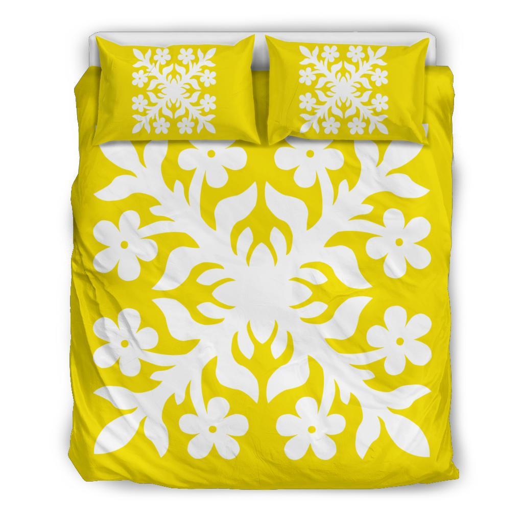 Hawaiian Bedding Set Royal Pattern - Yellow - C2 Style Yellow - Polynesian Pride