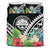 FSM Bedding Set - FSM Coat of Arms & Polynesian Tropical Flowers White - Polynesian Pride