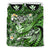 Kanaka Maoli (Hawaiian) Bedding Set - Waves Polynesian Turtle Hibiscus (Green) Green - Polynesian Pride