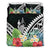 New Caledonia Bedding Set - New Caledonia Coat of Arms & Polynesian Tropical Flowers White - Polynesian Pride