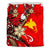 Papua Polynesian Bedding Set - Tribal Flower With Special Turtles Red Color - Polynesian Pride