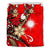 Marshall Islands Bedding Set - Tribal Flower With Special Turtles Red Color - Polynesian Pride