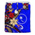 Chuuk Bedding Set - Tribal Flower With Special Turtles Blue Color - Polynesian Pride