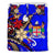 Fiji Bedding Set - Tribal Flower With Special Turtles Blue Color - Polynesian Pride