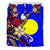 Palau Polynesian Bedding Set - Tribal Flower With Special Turtles Blue Color - Polynesian Pride