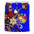 Tonga Polynesian Bedding Set - Tribal Flower With Special Turtles Blue Color - Polynesian Pride