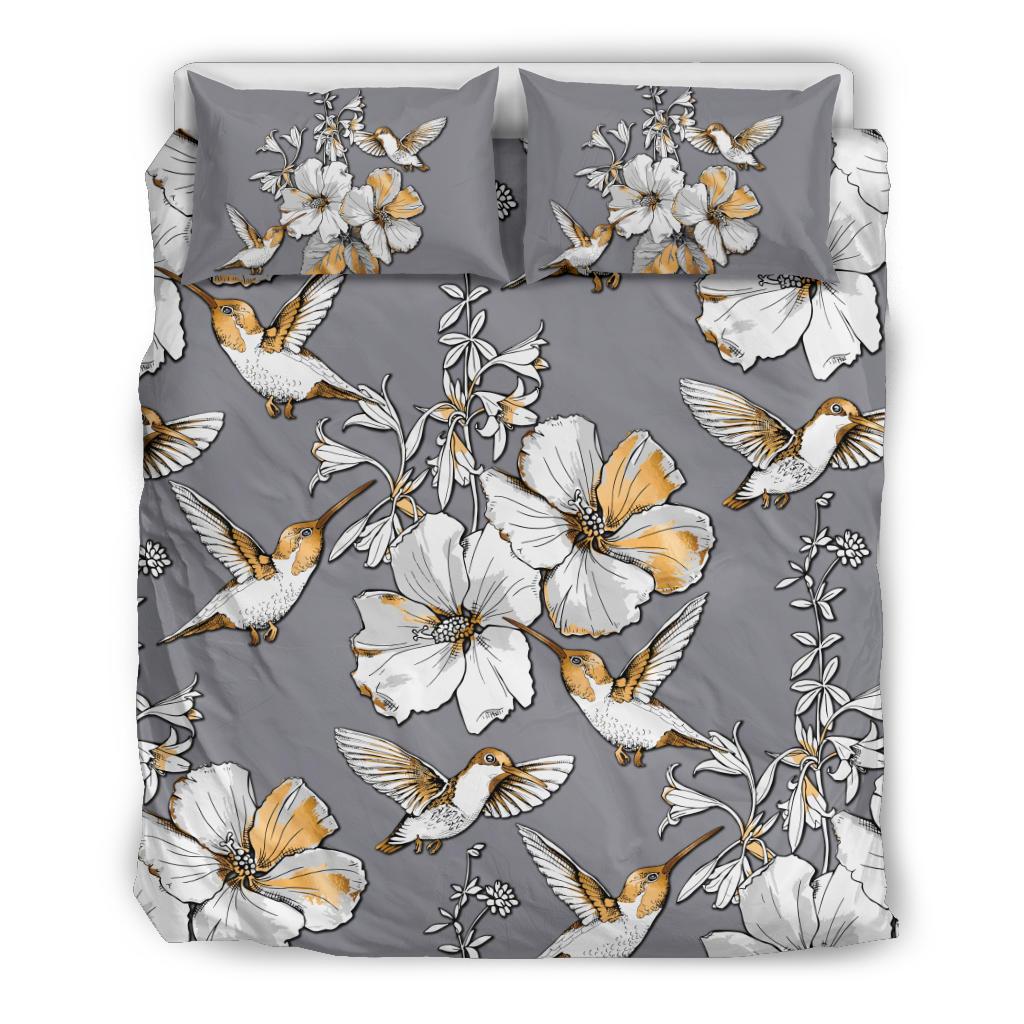 Hawaii Humming Bird Gold Ver 2 Bedding Set - Een Style - AH Gray - Polynesian Pride