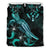 Kosrae Polynesian Bedding Set - Turtle With Blooming Hibiscus Turquoise - Polynesian Pride