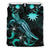 Nauru Polynesian Bedding Set - Turtle With Blooming Hibiscus Turquoise - Polynesian Pride