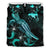 Papua New Guinea Polynesian Bedding Set - Turtle With Blooming Hibiscus Turquoise - Polynesian Pride