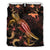 Papua New Guinea Polynesian Bedding Set - Turtle With Blooming Hibiscus Gold - Polynesian Pride