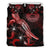 American Samoa Polynesian Bedding Set - Turtle With Blooming Hibiscus Red - Polynesian Pride