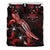 Tuvalu Polynesian Bedding Set - Turtle With Blooming Hibiscus Red - Polynesian Pride