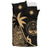 Marshall Islands Duvet Cover Set - Marshall Islands Coat Of Arms & Coconut Tree Gold - Polynesian Pride